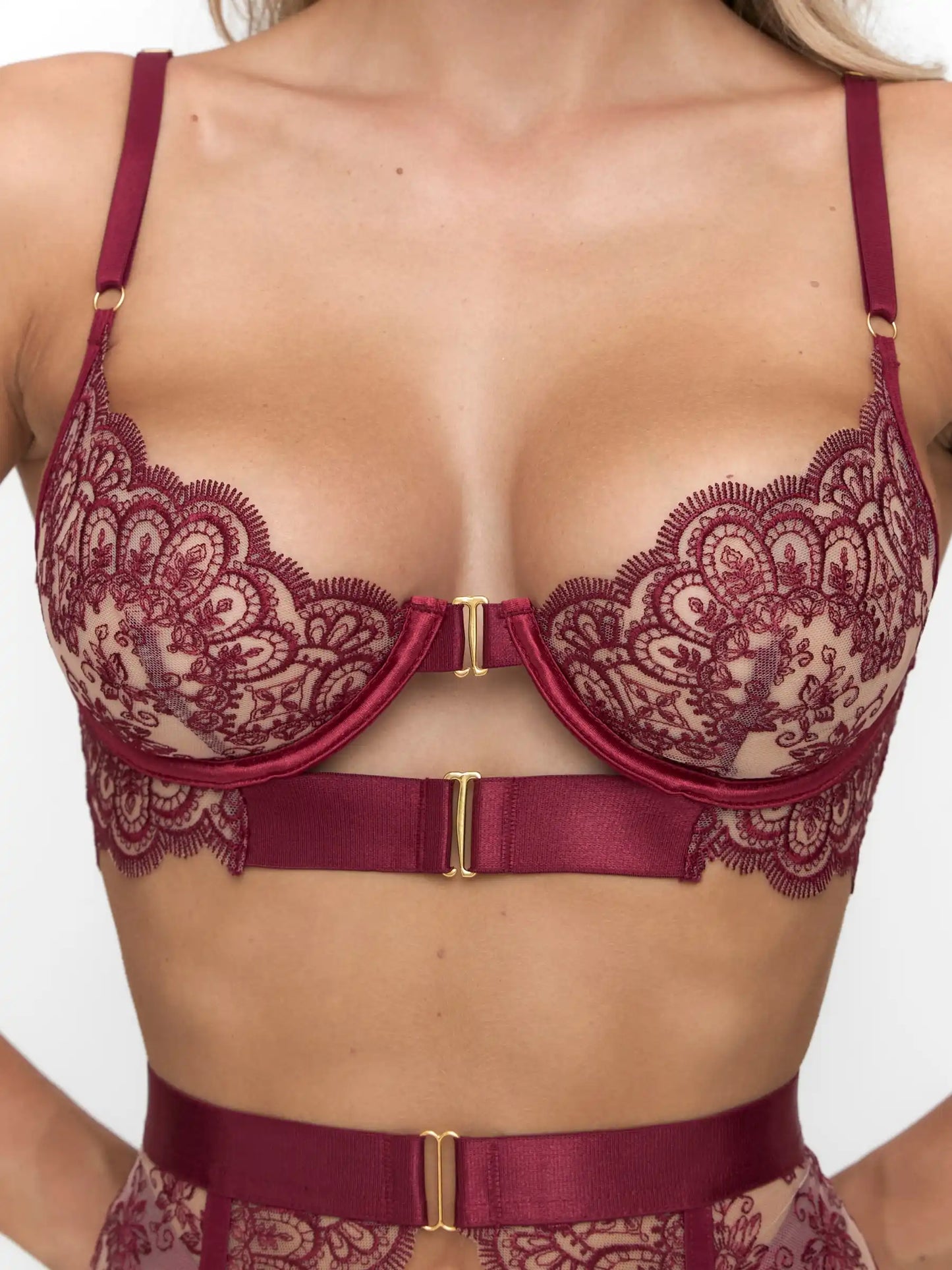 Valeria Lingerie Set — Burgundy