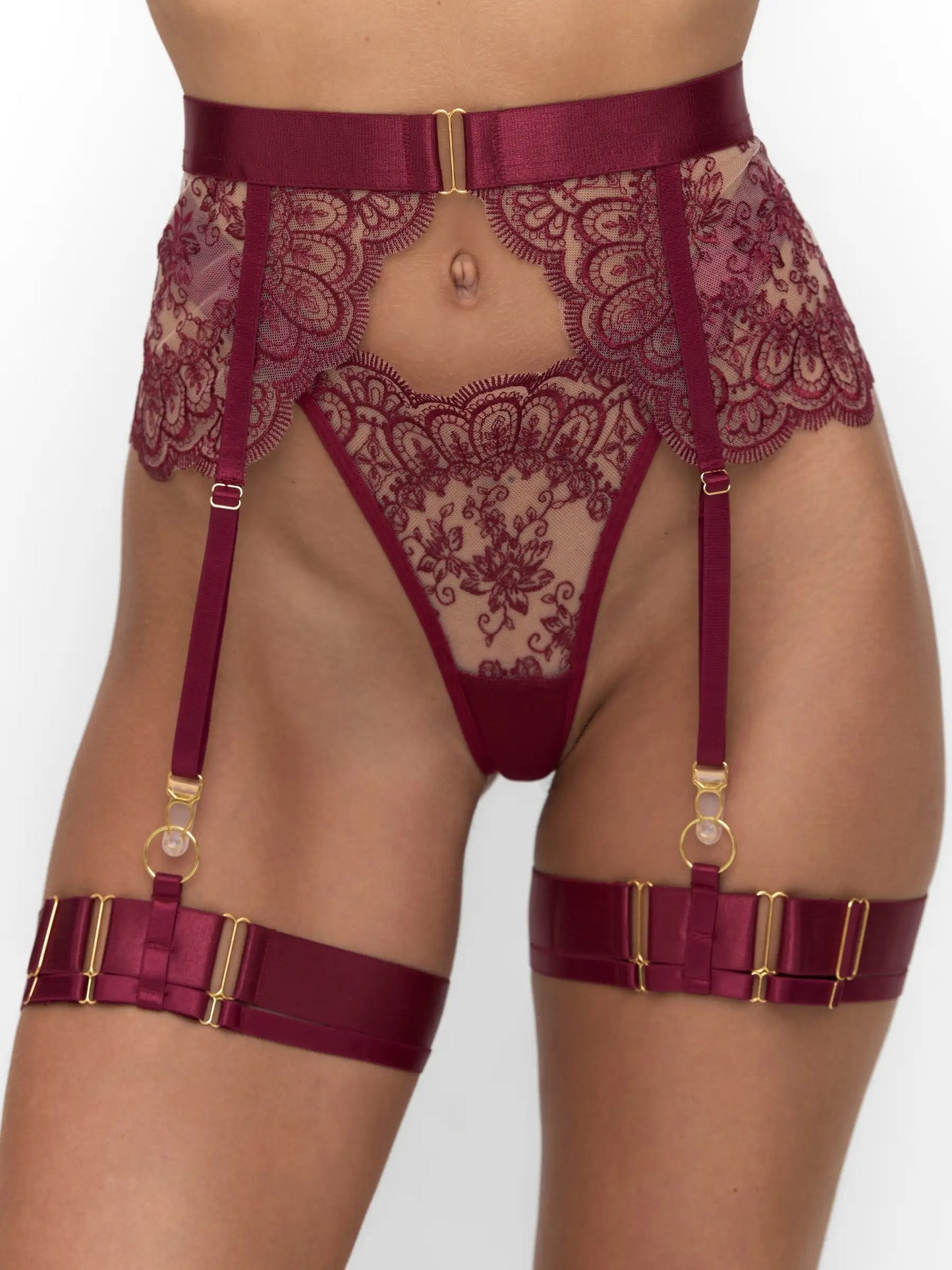 Valeria Lingerie Set — Burgundy