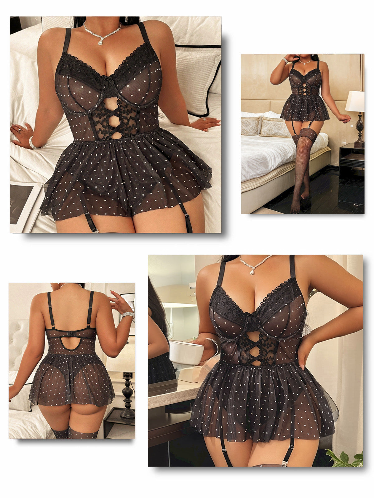 Elara Lace Lingerie with Stockings