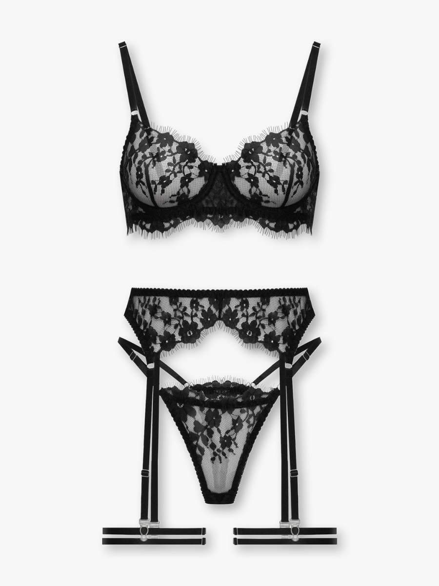 Bizou Lingerie Set — Black