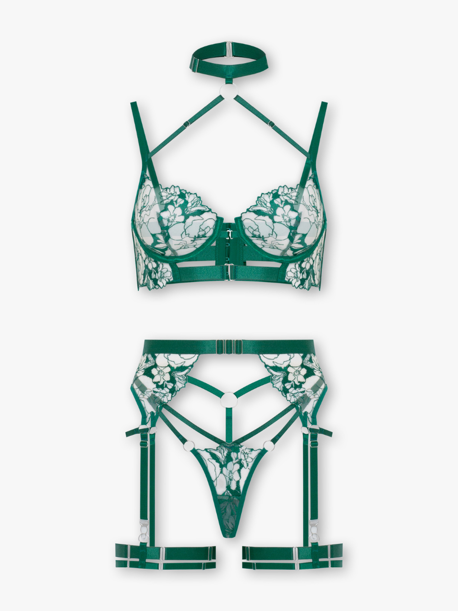 Georgina Lingerie Set — Emerald