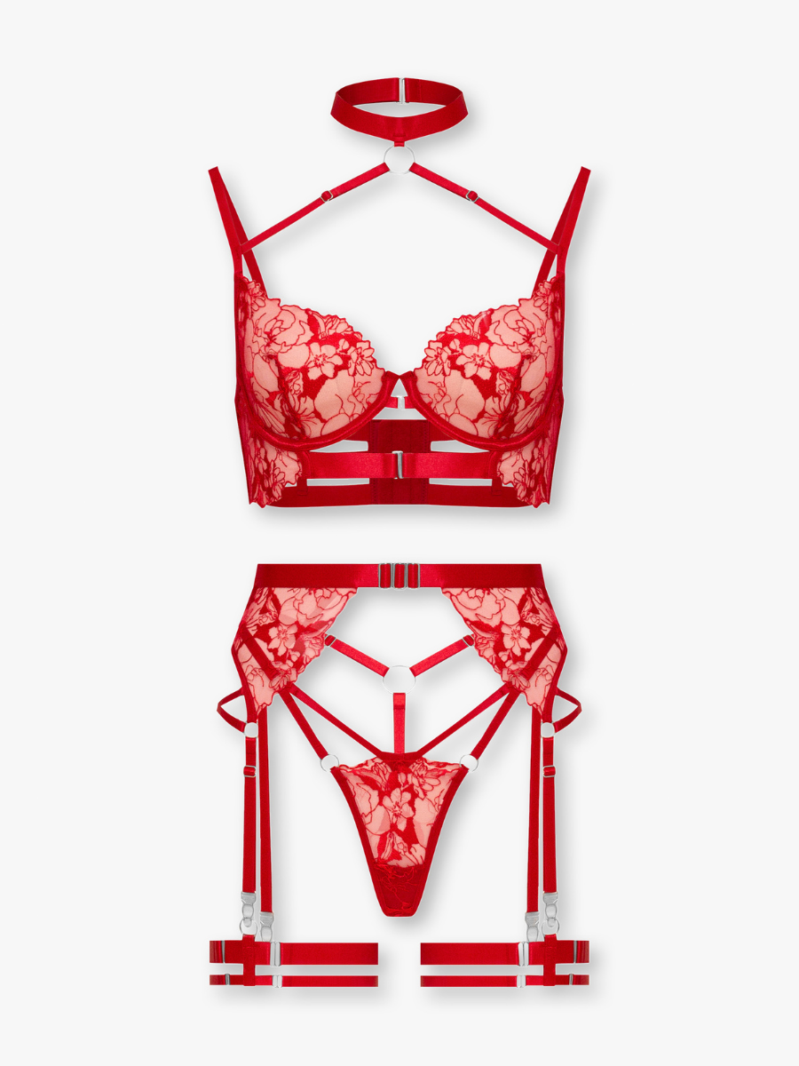 Georgina Lingerie Set — Red