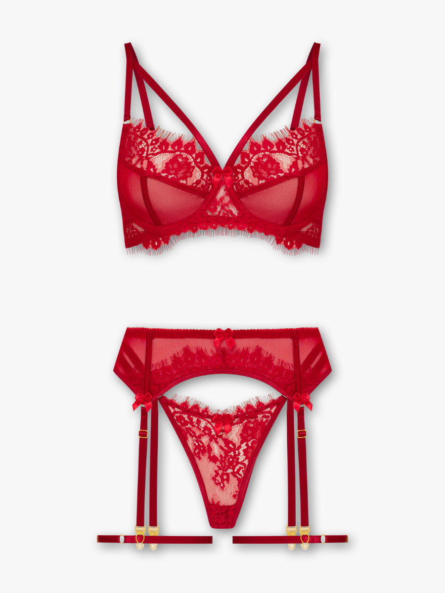 Lara Lingerie Set — Red