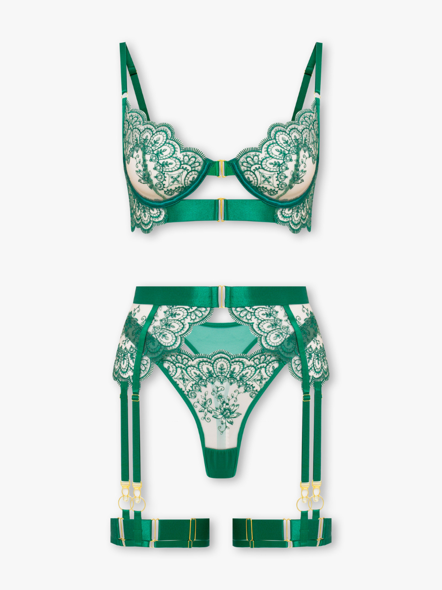 Valeria Lingerie Set — Emerald