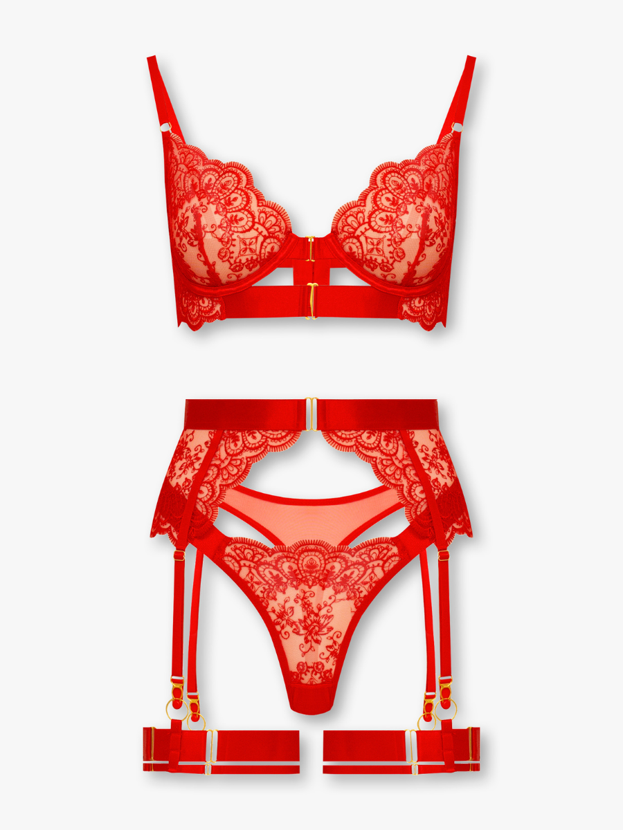Valeria Lingerie Set — Red